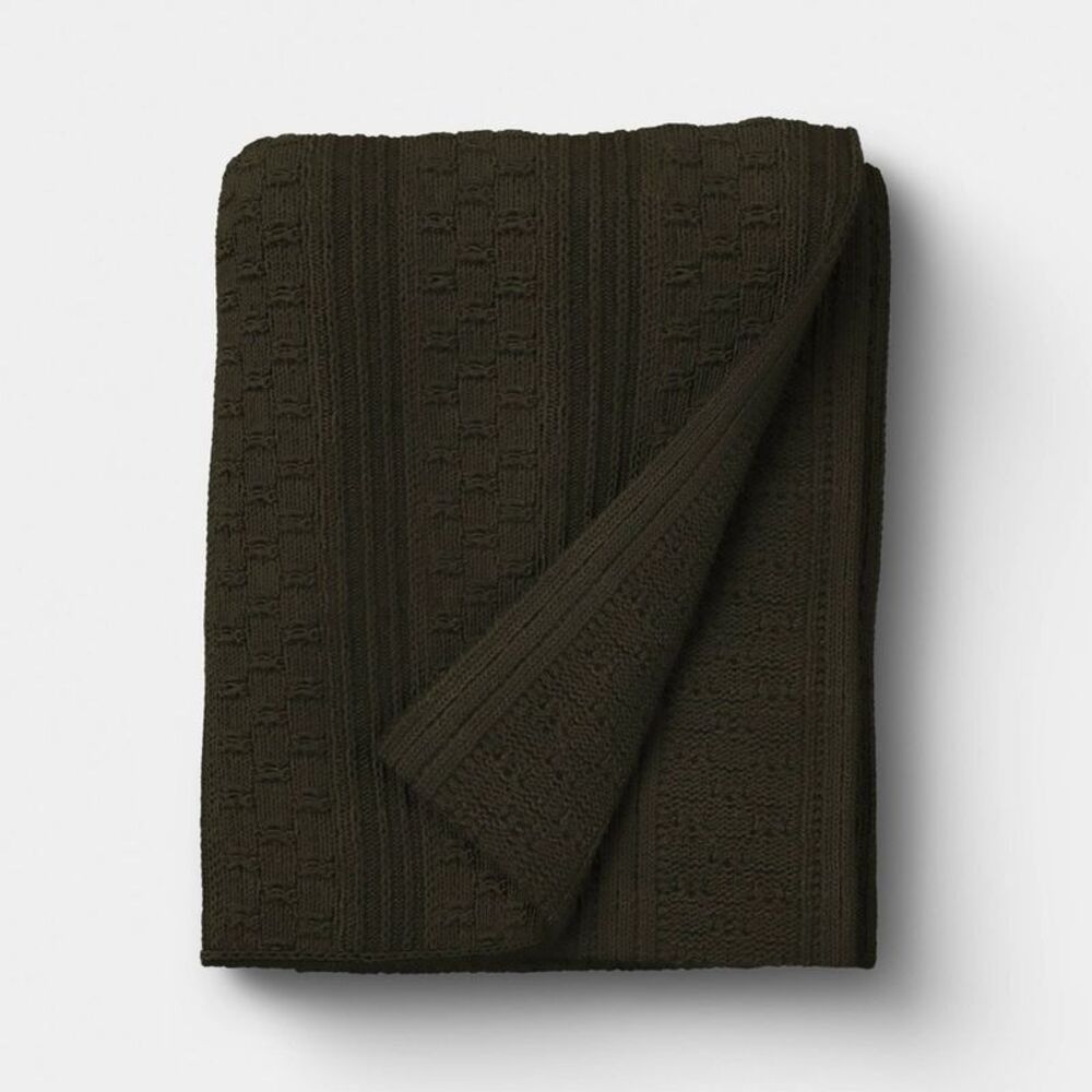 50"x60" Dimensional Knit Throw Green - Threshold